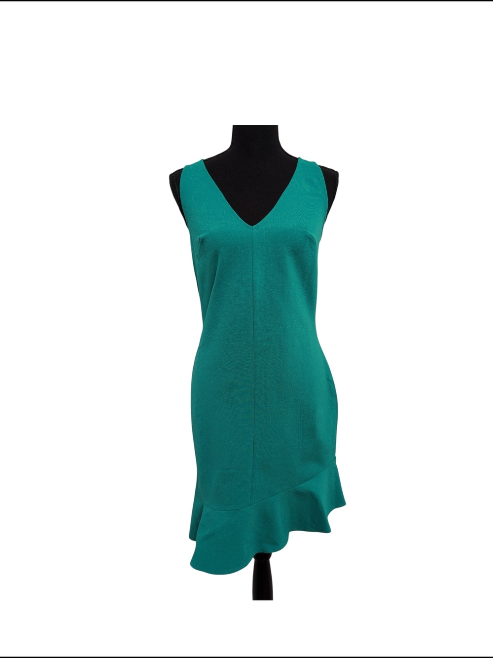 a.n.d. New York Teal V-Neck Ruffle Hem Dress XS